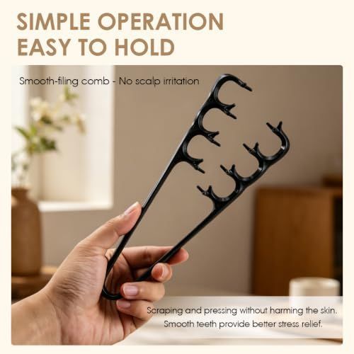 Texture Comb Wide-Tooth Hair Styling Comb for Root Lift, Smooth Upgraded Wide-Tooth Design Creates Root Lift and Fluffy Volume for Short Hair,Bangs,and Daily Styling - Black - Size 23cm