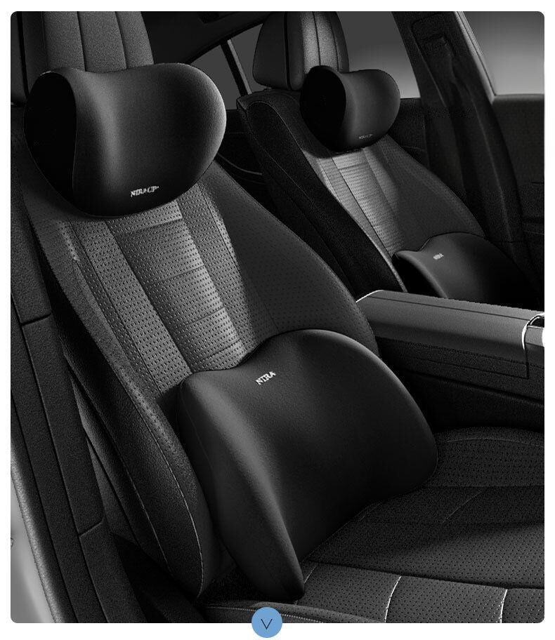 Christmas gift Car Headrest & Lumbar Support Set, Ergonomic Plush Cushion for Driver & Passenger, Comfort & Spine Protection for Long Drives(pink)