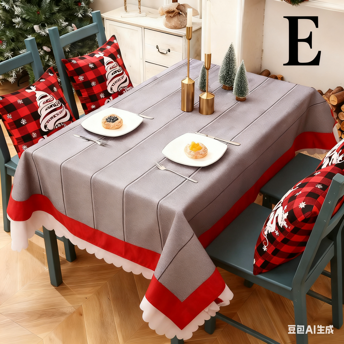 Christmas gift Christmas Tablecloth - Festive 180x150cm Table Cover for Holiday Dining & Home Decor(A)