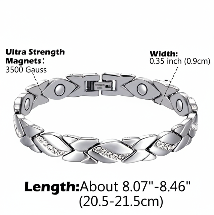 Christmas gift Stylish Ancient Copper Magnetic Therapy Bracelet with Diamond Accents - Enhance Health & Elegance(black)