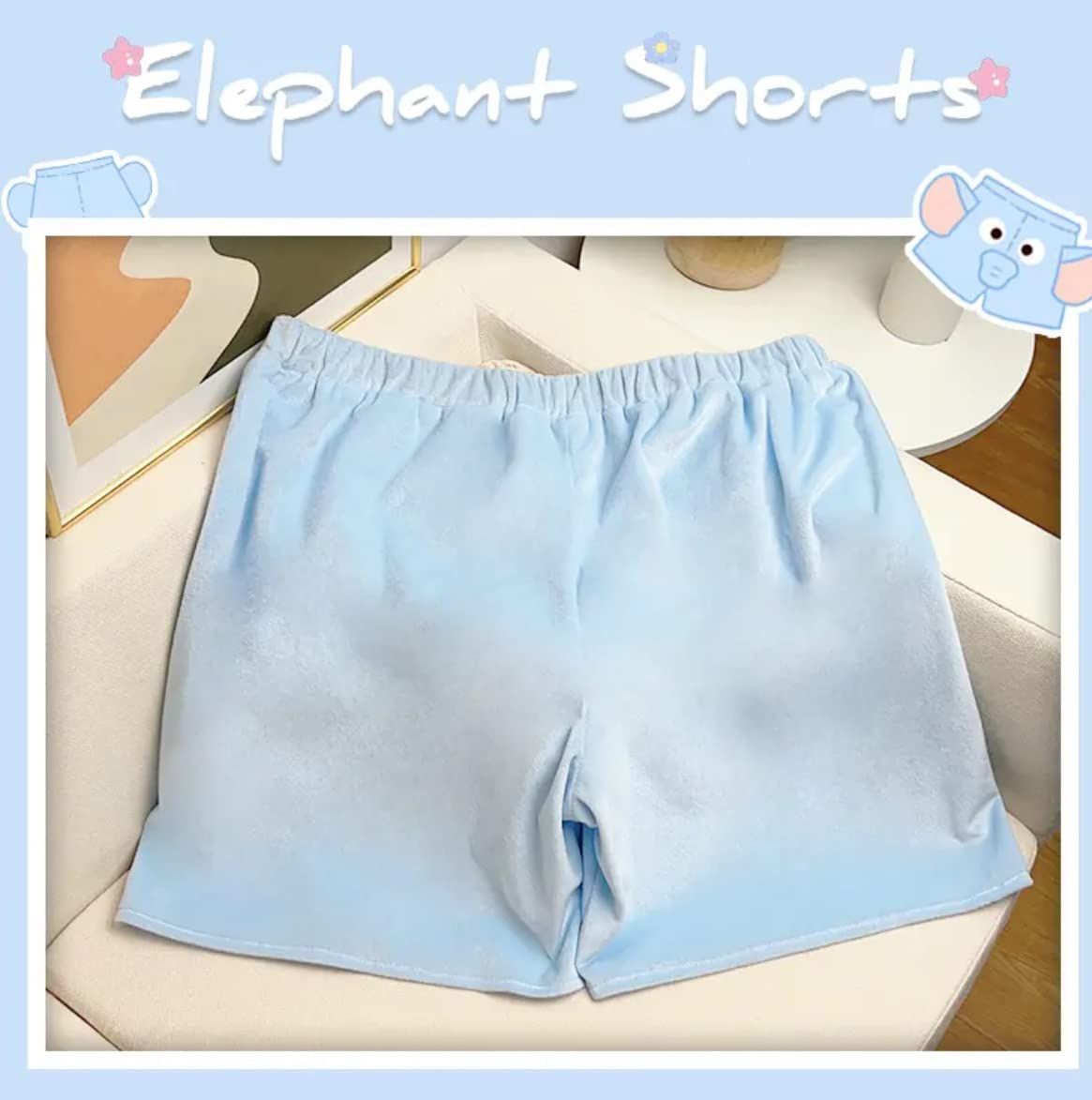 Unisex Cartoon Elephant Shorts, Cute Animal Pants with Big Nose & Ears, Soft Loungewear & Casual Shorts for Women & Men, XXL (Pink)