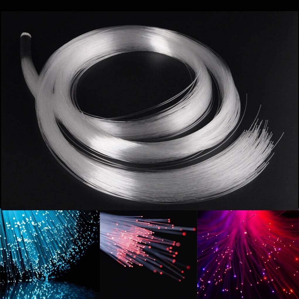 16.4ft Plastic 100-Piece 0.03-Inch End Glow Fiber Optic Cable Roll – Ideal for Starry Sky Ceiling, Works with All Types of LED Light Driver Units(transparent)
