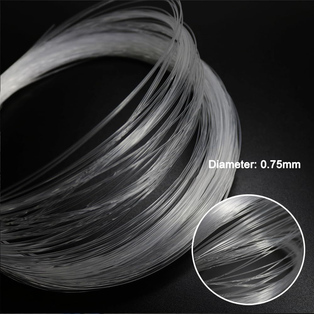 22.9ft Plastic 100-Piece 0.03-Inch End Glow Fiber Optic Cable Roll – Ideal for Starry Sky Ceiling, Works with All Types of LED Light Driver Units(transparent)