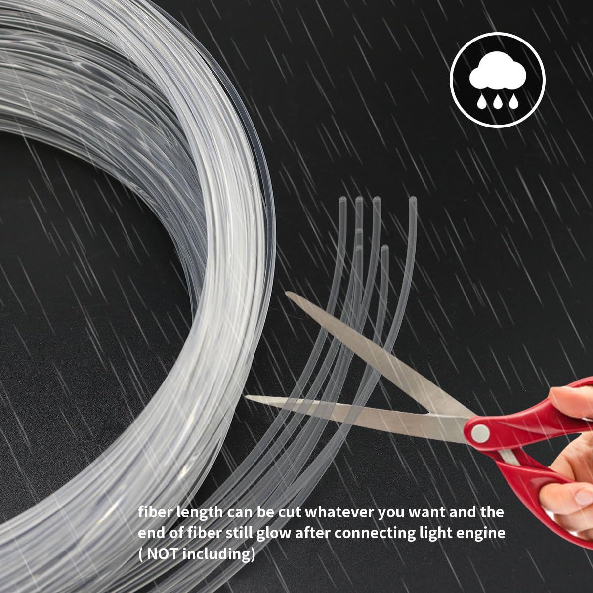 22.9ft Plastic 100-Piece 0.03-Inch End Glow Fiber Optic Cable Roll – Ideal for Starry Sky Ceiling, Works with All Types of LED Light Driver Units(transparent)