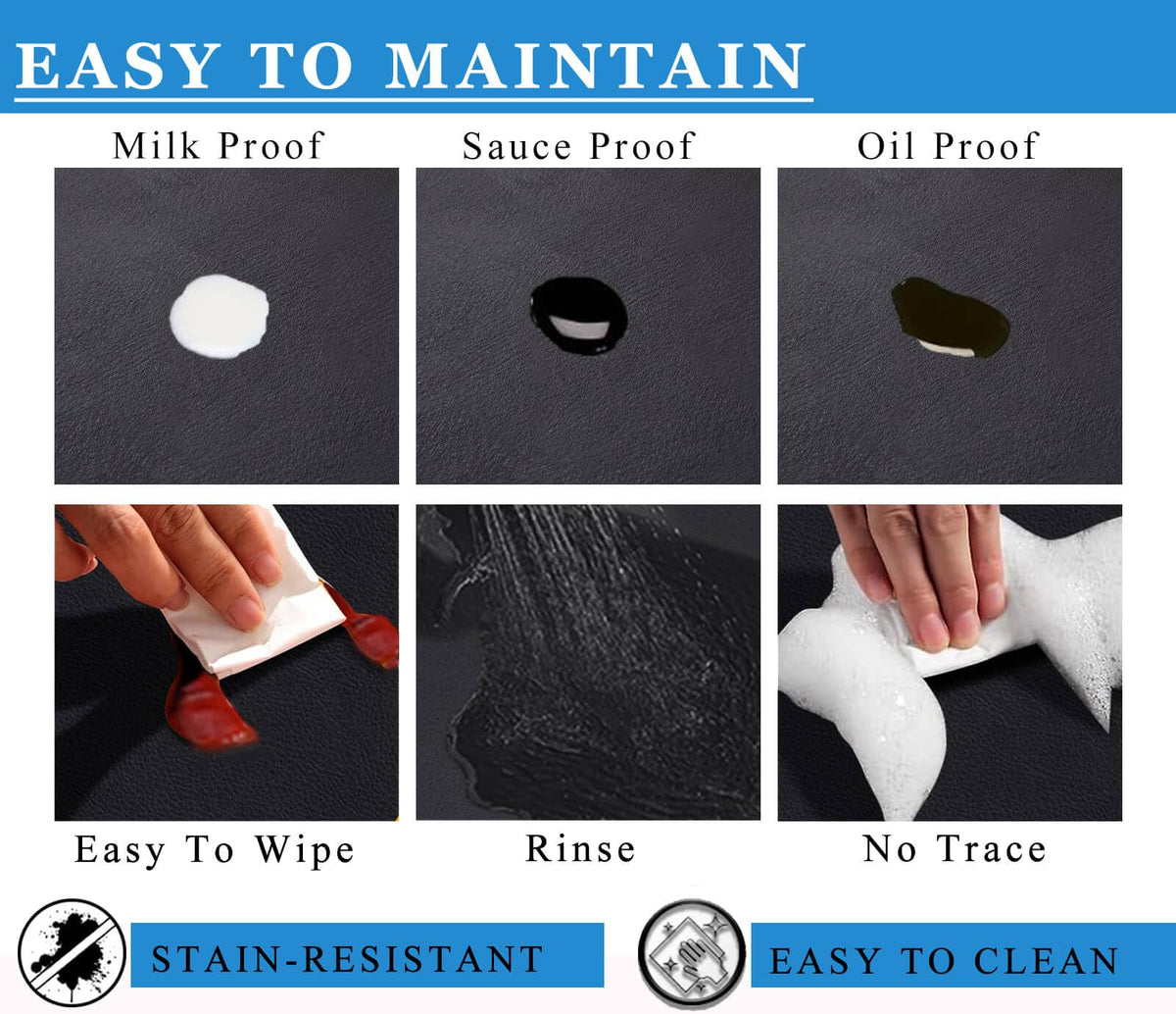 Kitchen Counter Mat for Coffee Maker – Absorbent & Quick-Dry Bar Pad with Non-Slip Backing, Protective Surface for Espresso Machine, Dish Drying Mat (Black,40*50cm)
