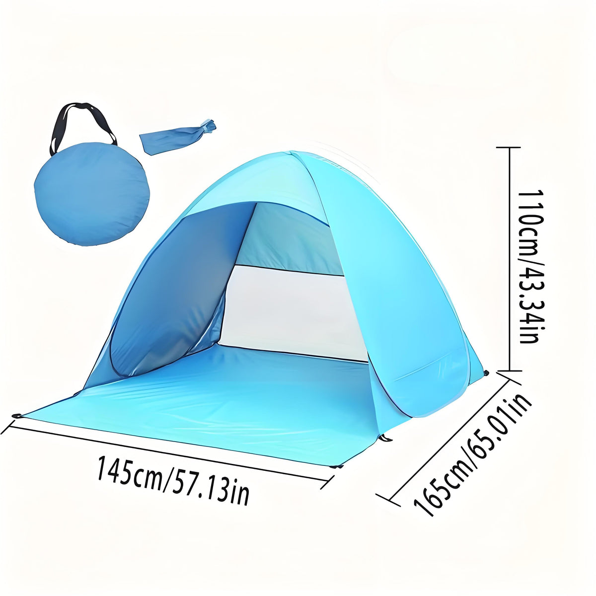 Pop Up Beach Tent: 3-4 Person UPF 50+ Sun Shelter with Carry Bag – Quick-Setup Shade for Beach/Camping(XL)