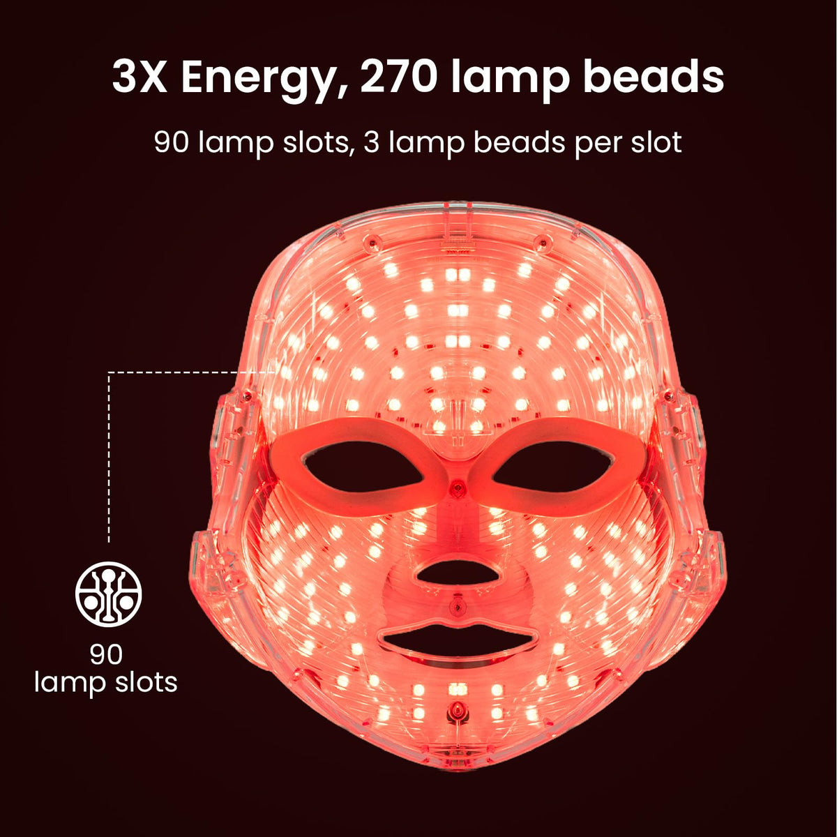7-Color Facial Light Mask for Home Skincare – Rechargeable LED Beauty Device with 270 LEDs, One-Touch Control & Auto-Timer (Black with Rose Gold Trim) | Other Colors Available in Store