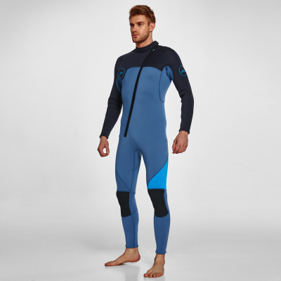 Men's 3mm Full Wetsuit for Surfing Diving & Cold Water Swimming – Front-Zip Neoprene Suit with UV Protection and Flexible Fit(Blue,L) | Other Colors Available in Store
