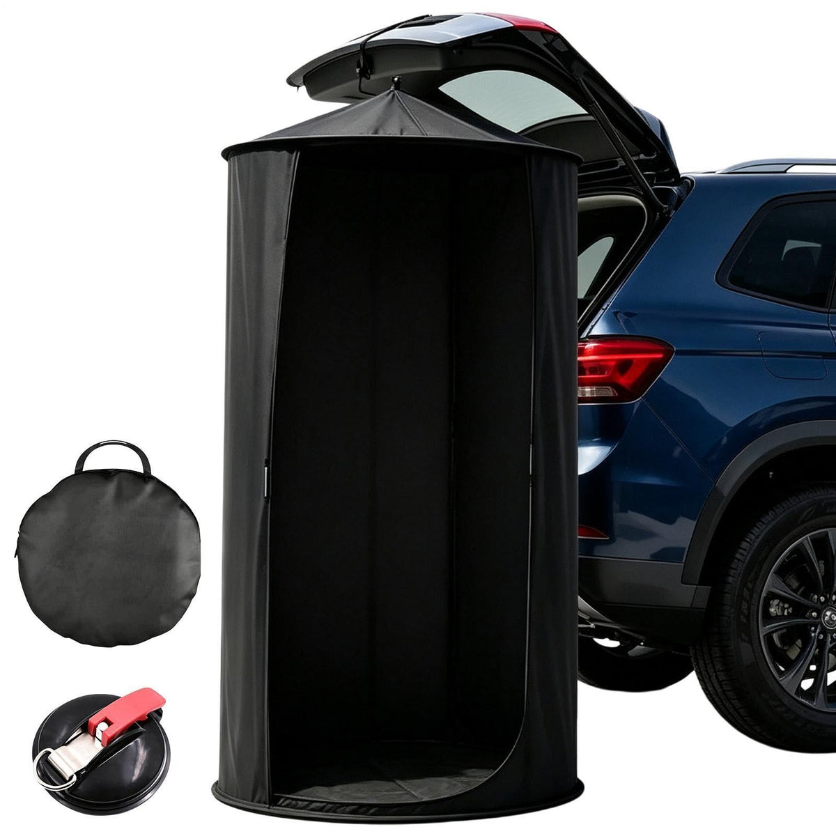 Changing Tent for Car, Waterproof Dressing Room, Foldable Shower Tent with
Suction Cup Feature, Portable Camping Shelter, Outdoor Privacy with Stable Design, Travel Accessory for SUV and Road Trip(black)