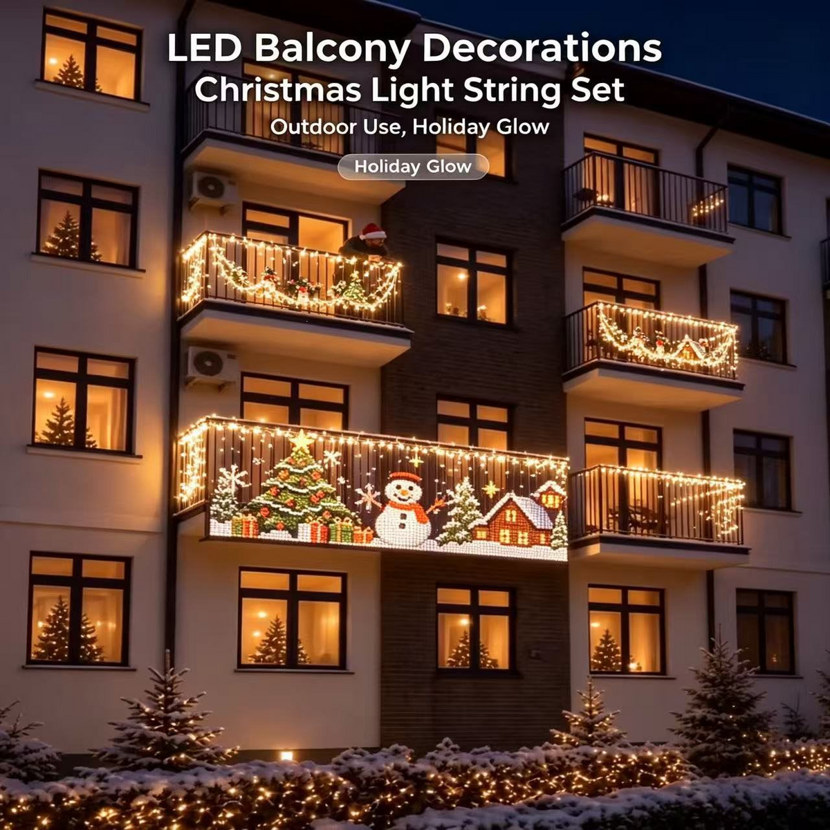 2M*2M Smart LED Curtain Lights – App & Remote Control, Music Sync, 400 LEDs, Festive Patterns & Timer, USB Waterproof Fairy Lights for Balcony, Party & Christmas Decor(Rainbow)