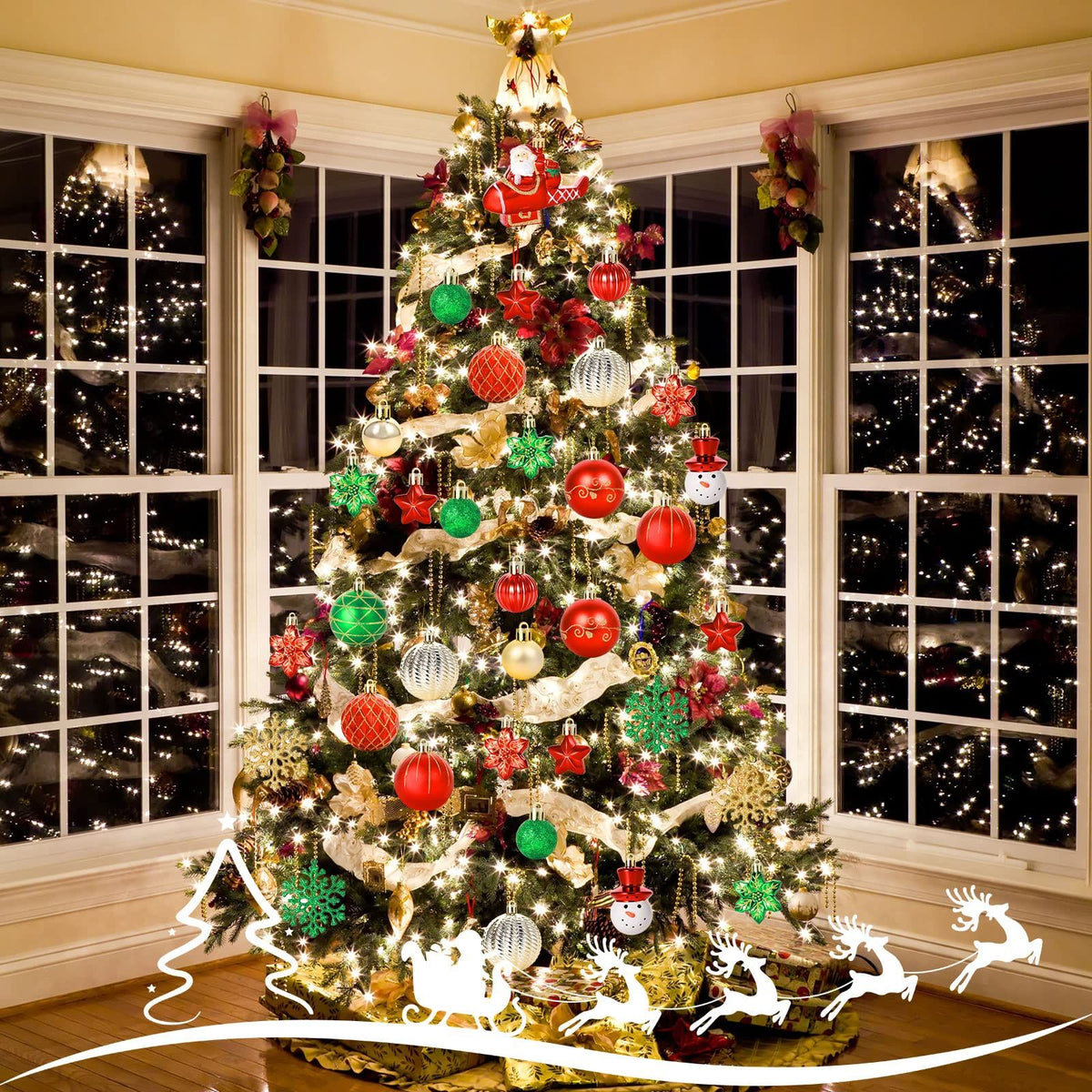 70-Pack Shatterproof Christmas Ornament Set for Tree, Holiday Party Decor, 70Pcs (Pink)