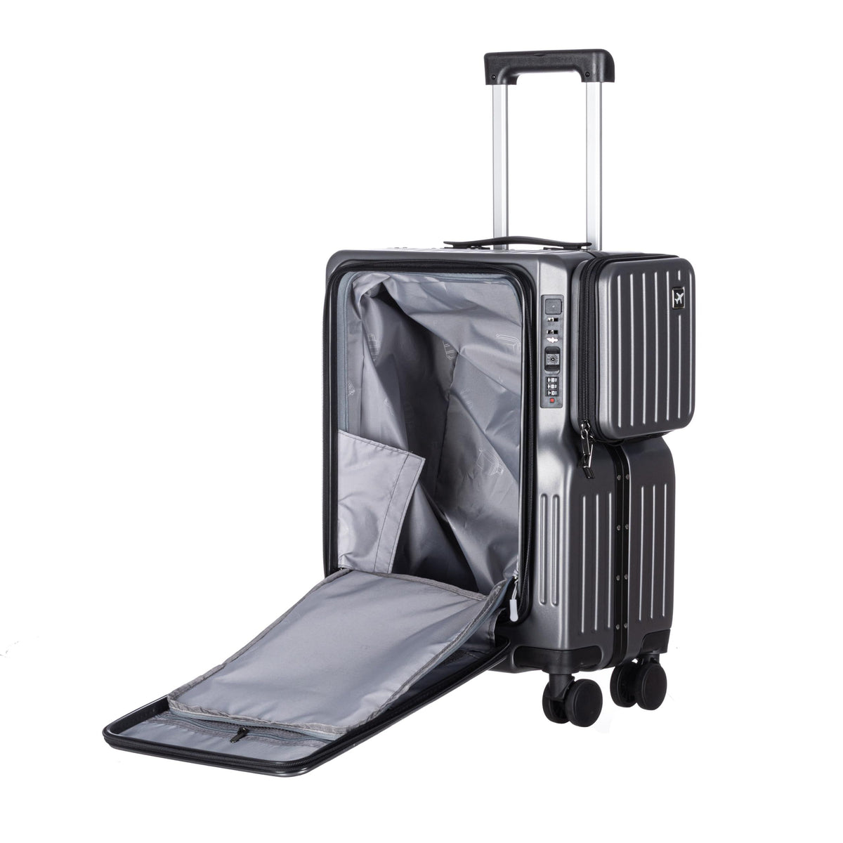 20-Inch Hardshell Luggage with Wheels – Scratch-Resistant Suitcase with Four Multi-Directional Wheels for Easy Travel(Gray)