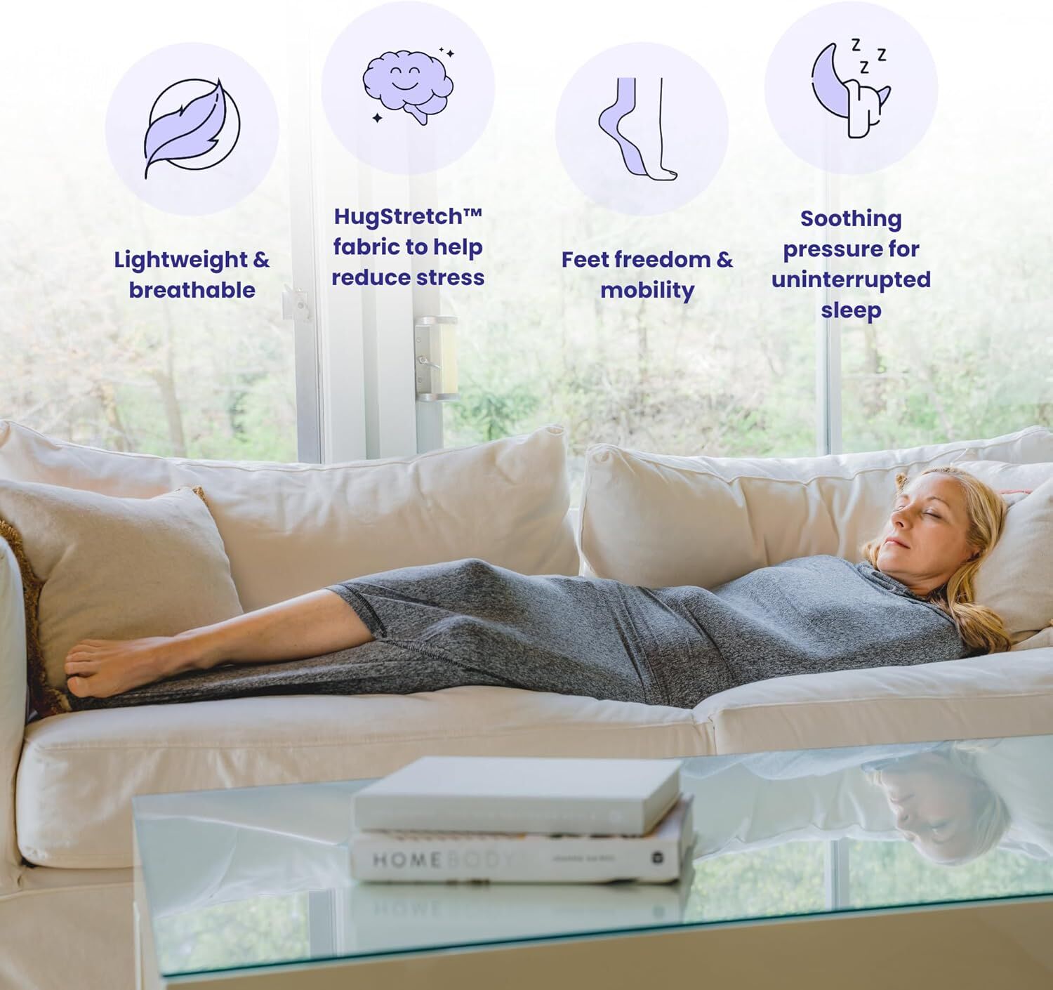 Hooded Sleep Pod: Adults Wearable Blanket – Comfy Hooded Cocoon, Cooling, Machine Washable (Grey, 170×40cm)