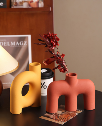 Tubular Letter Vase Set(3-Piece ) – Modern Ceramic Decor for Living Room, Dining Table & TV Stand | Other Luxury Styles in Store