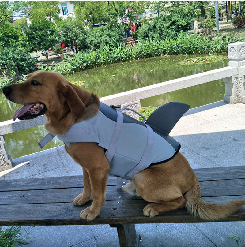 Pet products Dog Life Jacket, Cute Shark Dog Life Vest for Swimming Boating with Superior Buoyancy and Rescue Handle, Adjustable Puppy Floating Swim Vest for Small Medium Large Dogs(XL)