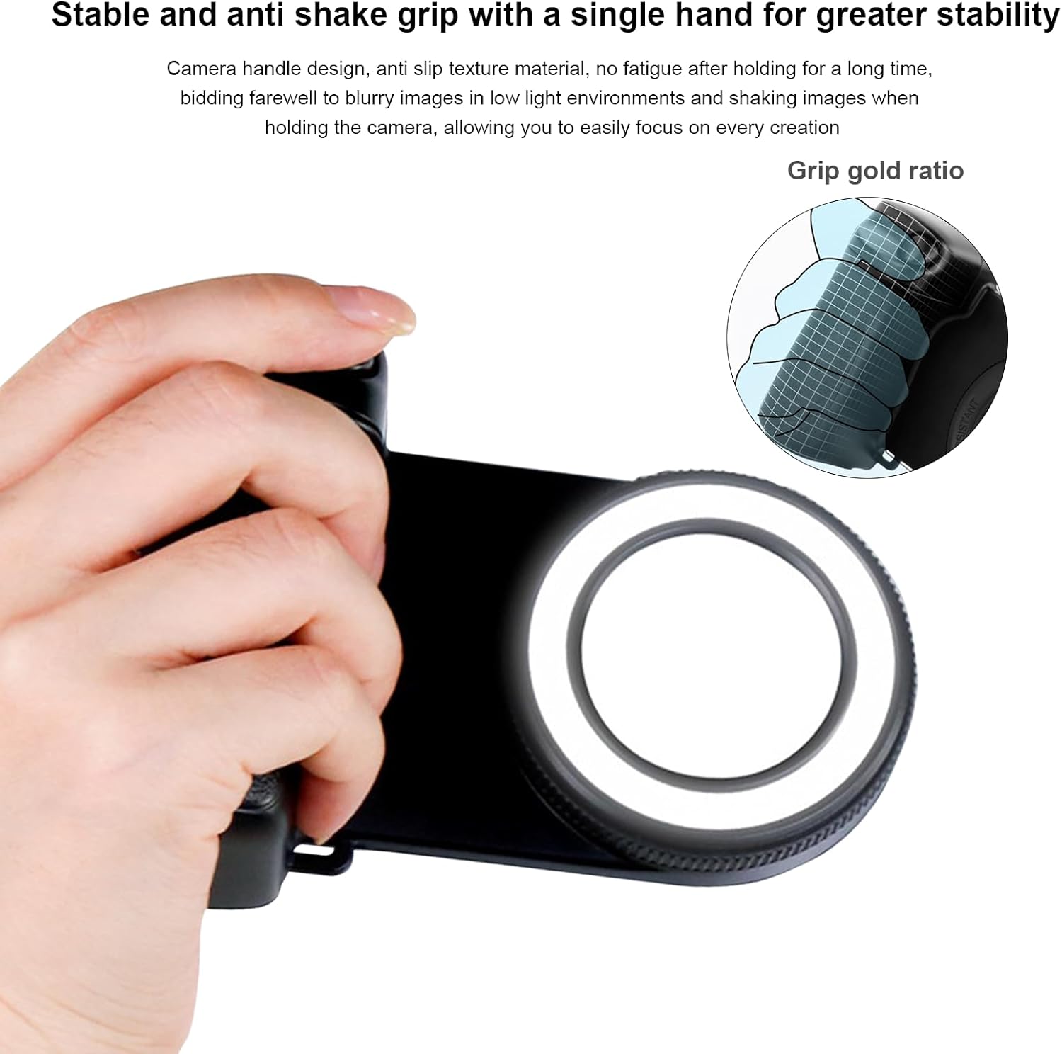 Magnetic Phone Camera Grip with Fill Light & Remote: Stable Shooting Holder for iPhone/Android – Ideal for Vlog, Selfie & Photography