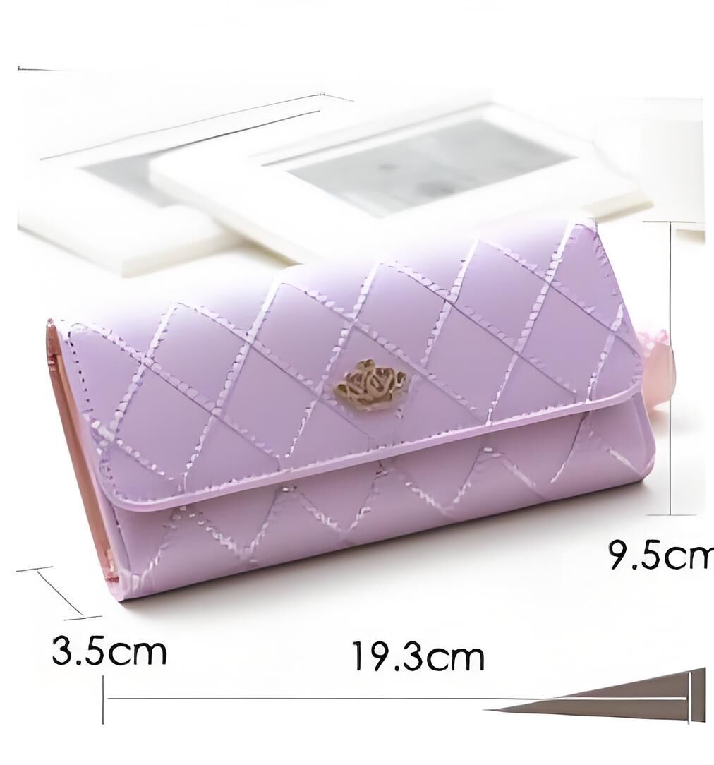 Christmas gift Women's Quilted Leather Wallet, Stylish Long Clutch with Heart Accent, for Cards & Cash Organization(purple)