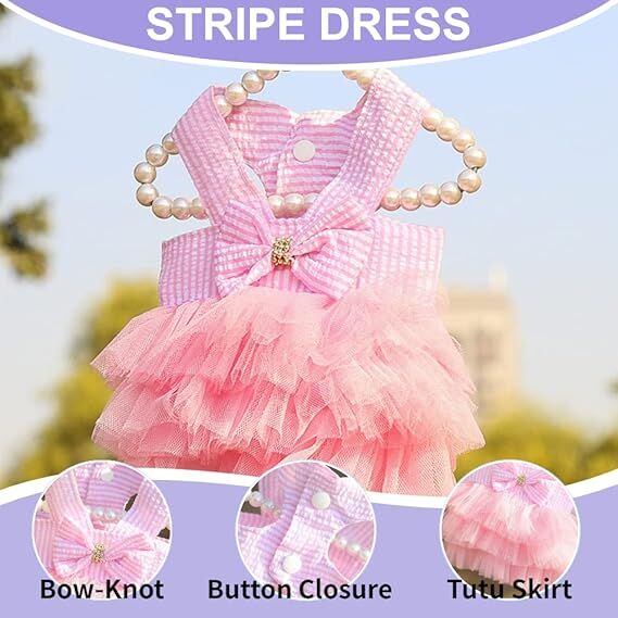 Pet products Fall Dog Dresses for Small Dogs Girl 3 Pack Summer Puppy Clothes Outfit Apparel Female Cute Cat Skirt