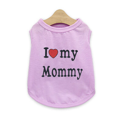 Pet products 4-Piece Pet Vest Set for Summer - Includes 4 Versatile Vests with I ❤️ my Mommy Message, Lightweight Breathable Fabric Perfect for Dogs and Cats in Warm Weather(L)