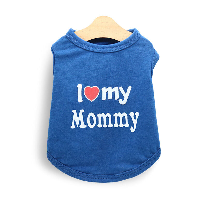 Pet products 4-Piece Pet Vest Set for Summer - Includes 4 Versatile Vests with I ❤️ my Mommy Message, Lightweight Breathable Fabric Perfect for Dogs and Cats in Warm Weather(XL)