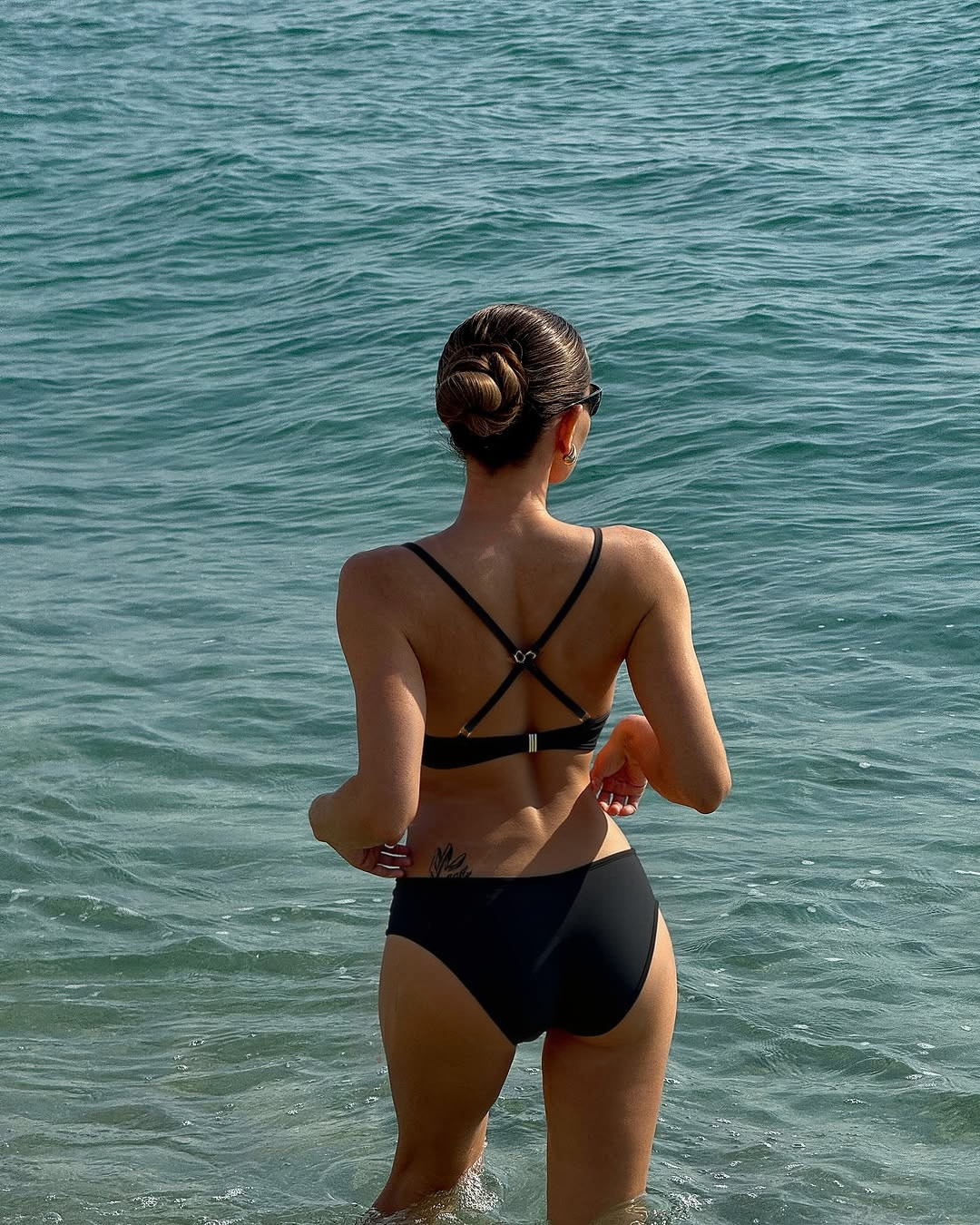 2026 Black Sexy Bikini Sport Hight Neck Women's Swimwear Size XL