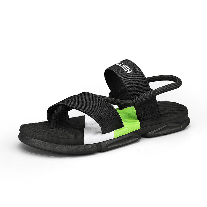 Men's 3-Color Convertible Sandals & Slippers, Outdoor Non-Slip EVA Thick-Sole Beach Shoes for Dual Wear(black-40)