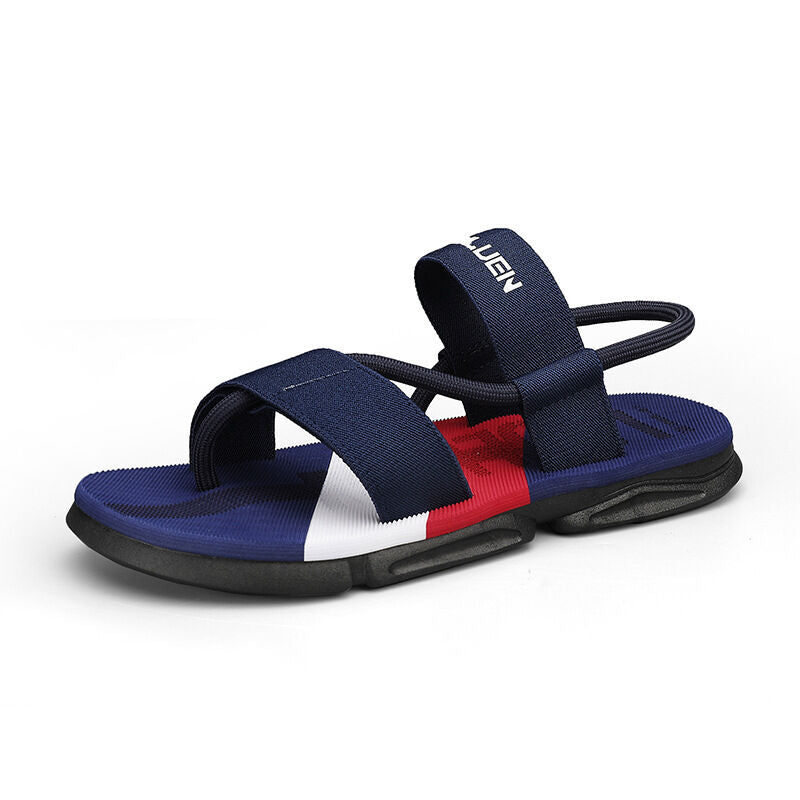 Men's 3-Color Convertible Sandals & Slippers, Outdoor Non-Slip EVA Thick-Sole Beach Shoes for Dual Wear(dark blue-42)