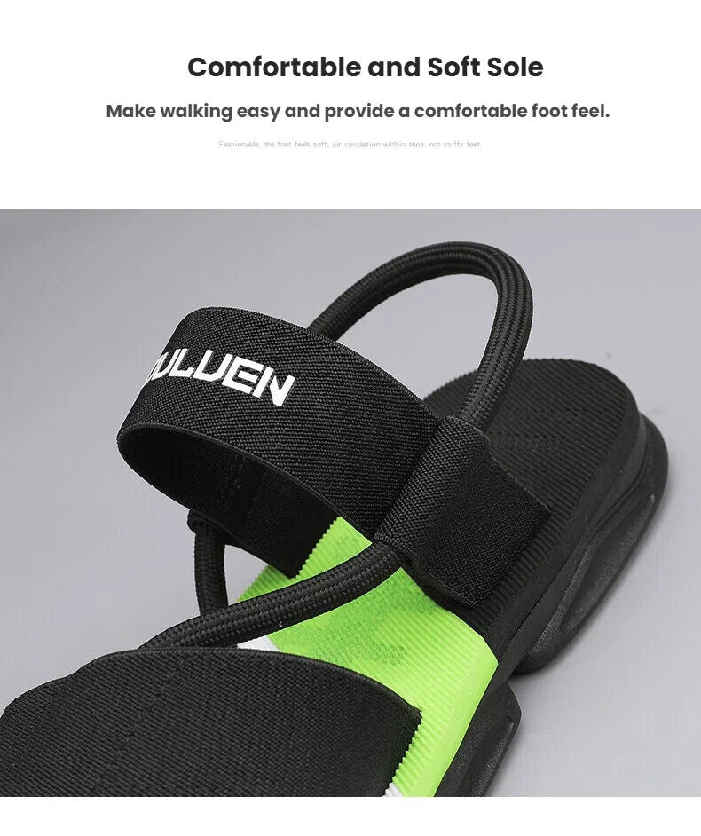 Men's 3-Color Convertible Sandals & Slippers, Outdoor Non-Slip EVA Thick-Sole Beach Shoes for Dual Wear(dark blue-42)