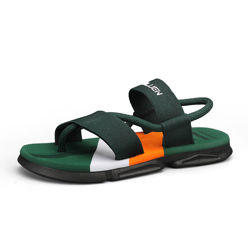 Men's 3-Color Convertible Sandals & Slippers, Outdoor Non-Slip EVA Thick-Sole Beach Shoes for Dual Wear(green-37)