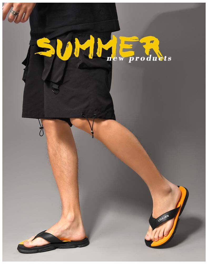 Men's Flip Flops with EVA-PVC Dual Sole, Grey for Comfort & Slip-Resistance(45)