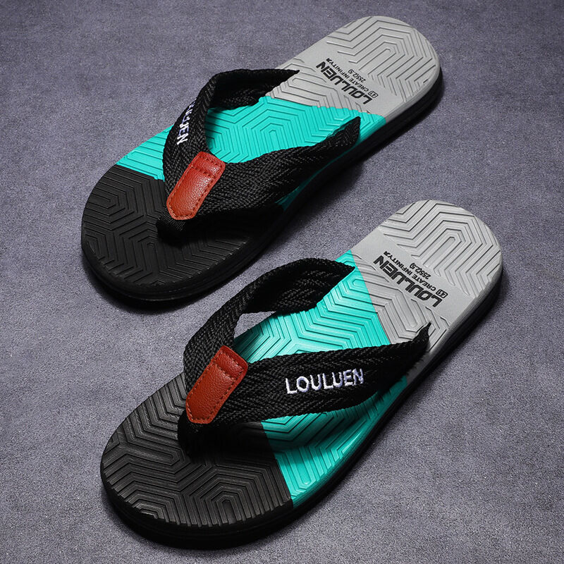 Men's Flip Flops with EVA-PVC Dual Sole, Black for Comfort & Style for Summer Beach & Daily Wear(39)