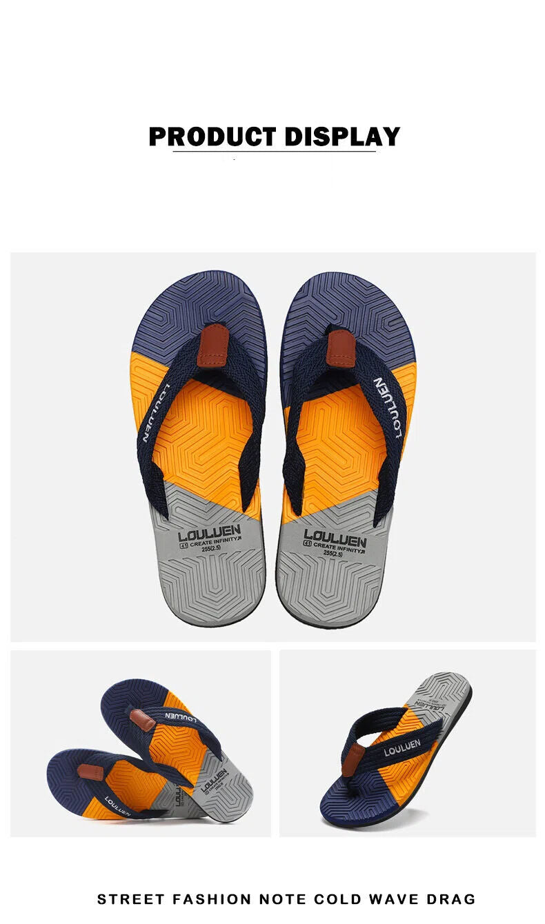 Men's Flip Flops with EVA-PVC Dual Sole, Blue for Comfort & Style for Summer Beach & Daily Wear(43)