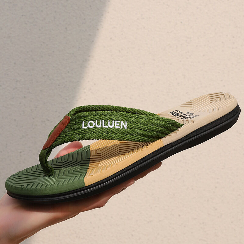 Men's Flip Flops with EVA-PVC Dual Sole, Green for Comfort & Style for Summer Beach & Daily Wear(44)