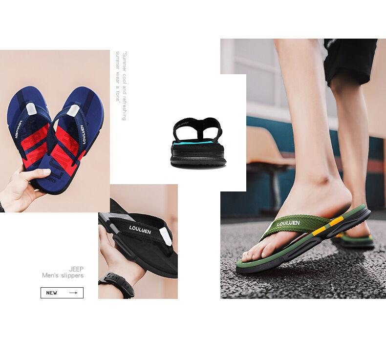 Men's Flip Flops: 4 Colors, EVA-PVC Blend, Comfort & Style for Summer Beach & Daily Wear(Black-gray-39)
