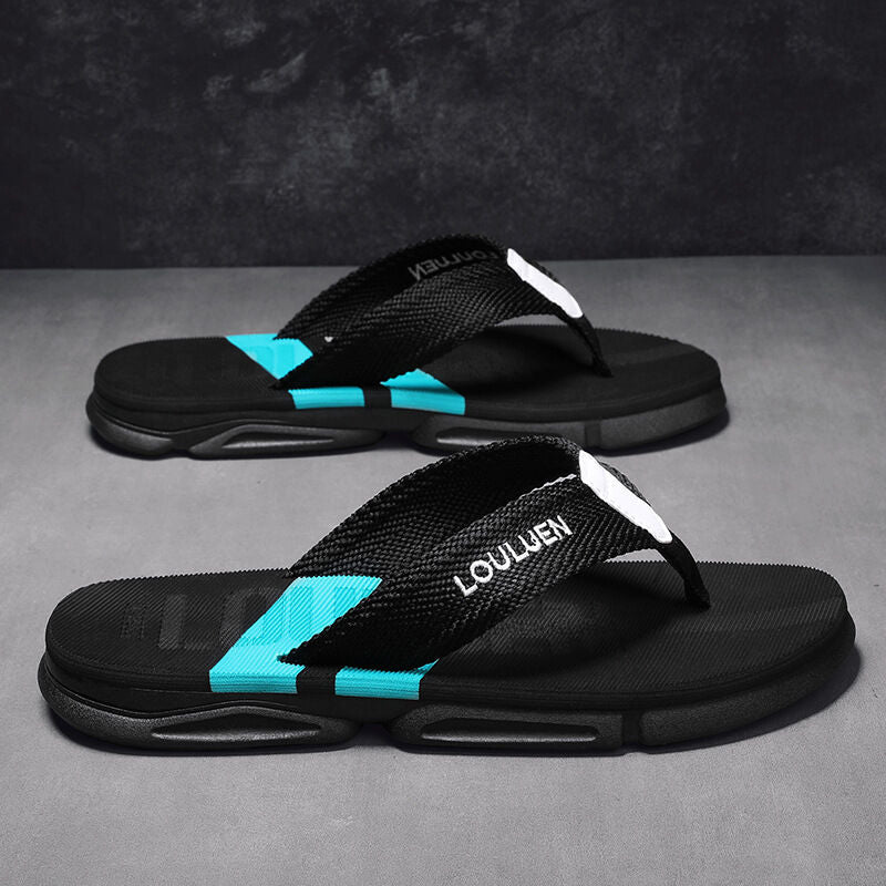 Men's Flip Flops: 4 Colors, EVA-PVC Blend, Comfort & Style for Summer Beach & Daily Wear(Black-green-42)