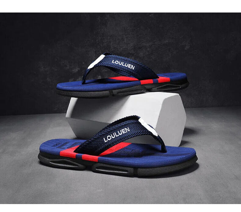 Men's Flip Flops: 4 Colors, EVA-PVC Blend, Comfort & Style for Summer Beach & Daily Wear(Blue-43)