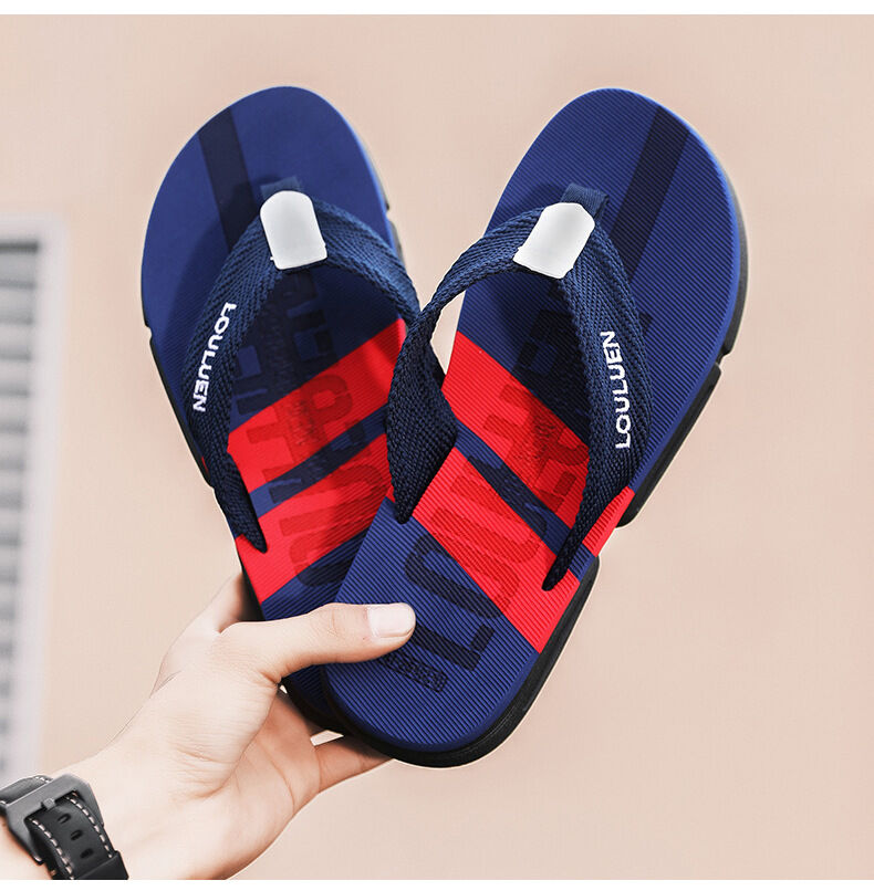 Men's Flip Flops: 4 Colors, EVA-PVC Blend, Comfort & Style for Summer Beach & Daily Wear(Blue-43)