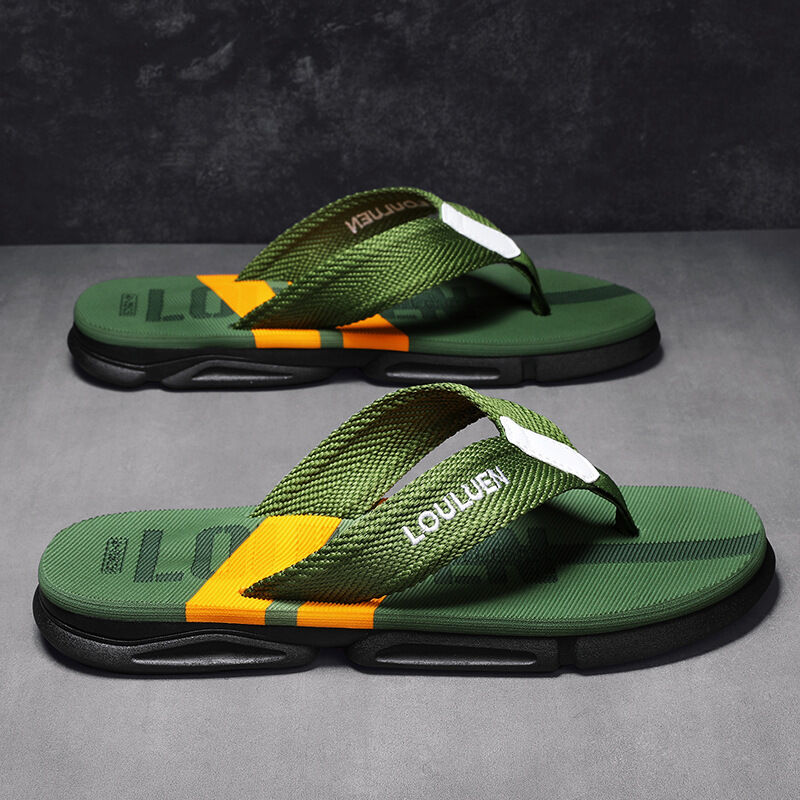 Men's Flip Flops: 4 Colors, EVA-PVC Blend, Comfort & Style for Summer Beach & Daily Wear(Green-43)