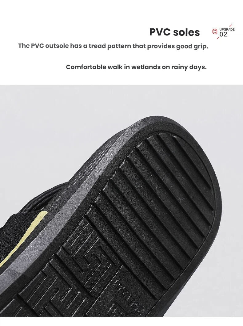 Men's Outdoor Non-Slip Sandals, EVA Lightweight Thick-Sole Beach Slippers for Casual & Sports(black-45)