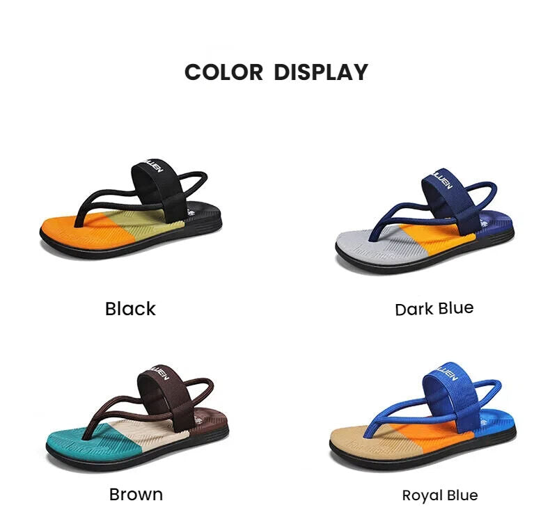 Men's Outdoor Non-Slip Sandals, EVA Lightweight Thick-Sole Beach Slippers for Casual & Sports(dark blue-44)