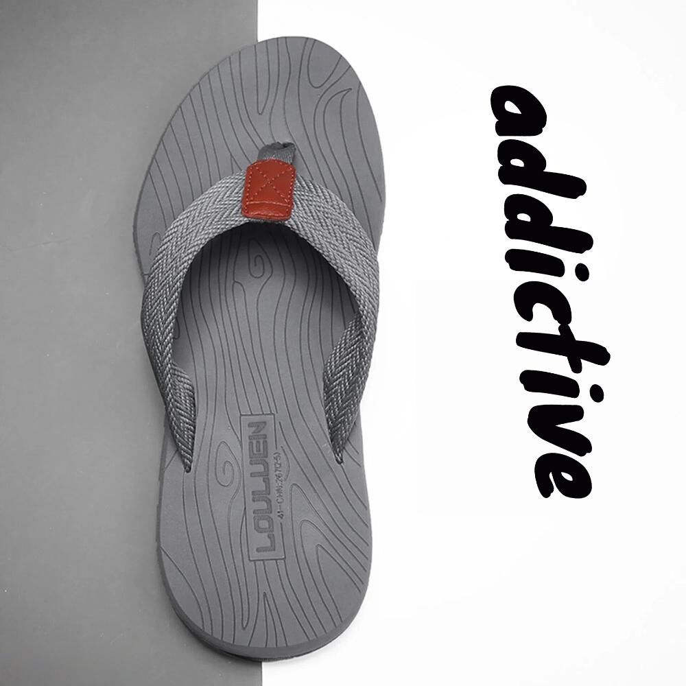 Men's Outdoor Non-Slip Flip Flops, 6 Colors EVA Lightweight Thick-Sole Beach Sandals for Casual & Sports(gray-45)