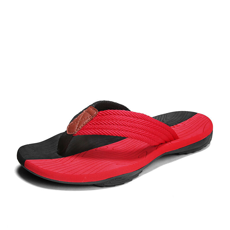 Men's Outdoor Non-Slip Flip Flops, 6 Colors EVA Lightweight Thick-Sole Beach Sandals for Casual & Sports(red and black-41)