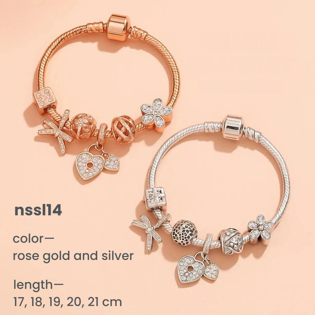 10 Styles Charm Bracelets Set: Colorful Alloy & Glass Beaded Bracelets,Buy 2 for Better Price(double)