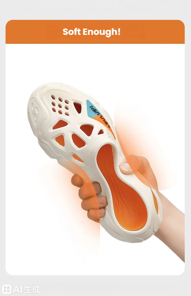 Men's Summer EVA Crocs with 3 Color Options - Breathable, Non-Slip, Comfortable Beach & Casual Sandals(white&black-40-41)