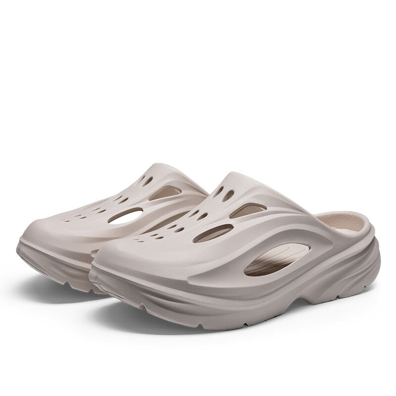 Men's Summer EVA Crocs with 3 Color Options - Breathable, Non-Slip, Comfortable Beach & Casual Sandals(white)