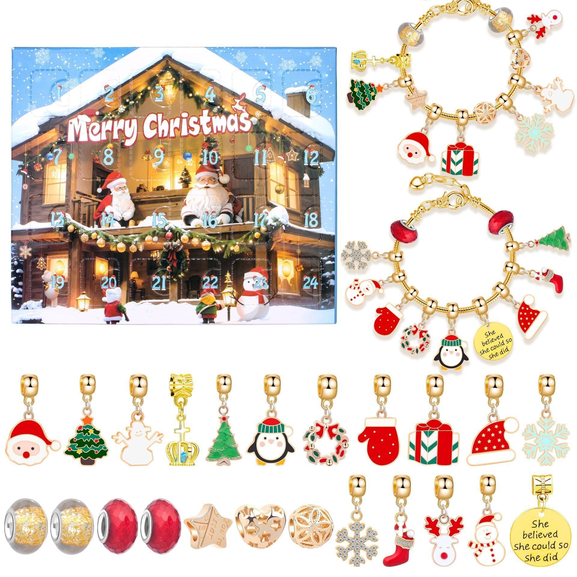 Christmas DIY Jewelry & Craft Advent Calendar(M-17L,20*17*1.1)