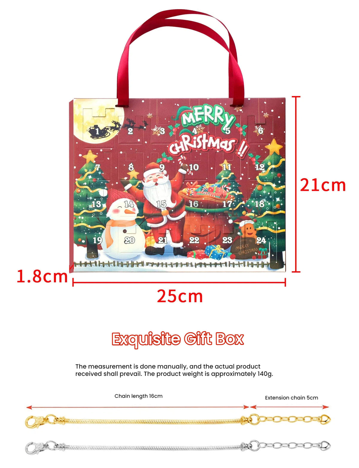 Christmas DIY Jewelry & Craft Advent Calendar(M-17ST,25*21*1.8)