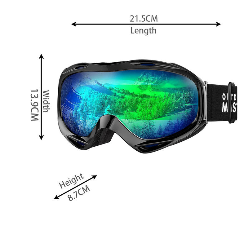 OutdoorMaster OTG Ski Goggles - Over Glasses Ski/Snowboard Goggles for Men, Women & Youth - 100% UV Protection-OM-5