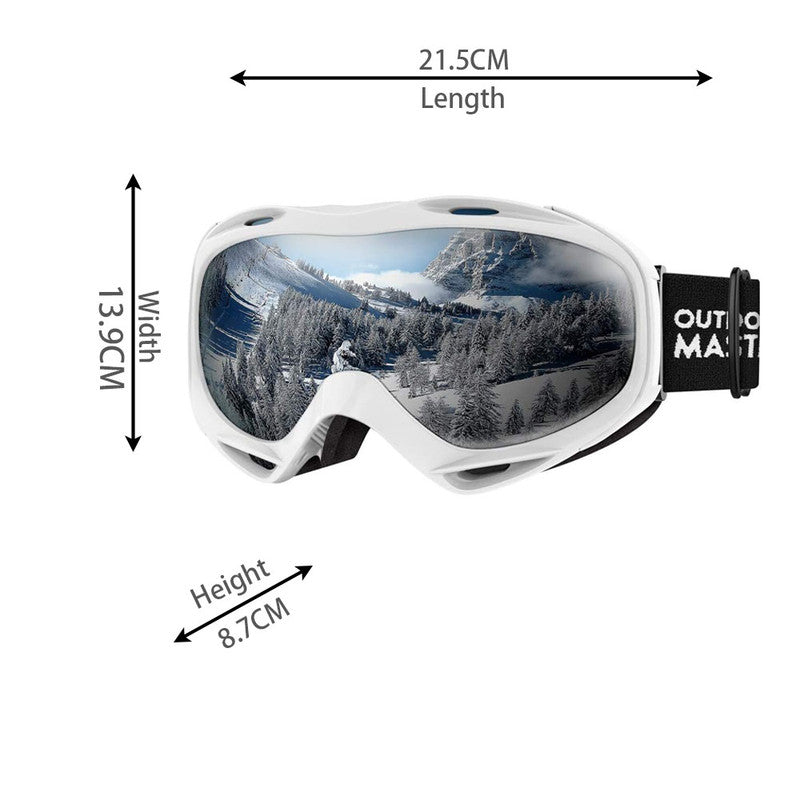 OutdoorMaster OTG Ski Goggles - Over Glasses Ski/Snowboard Goggles for Men, Women & Youth - 100% UV Protection--OM-5