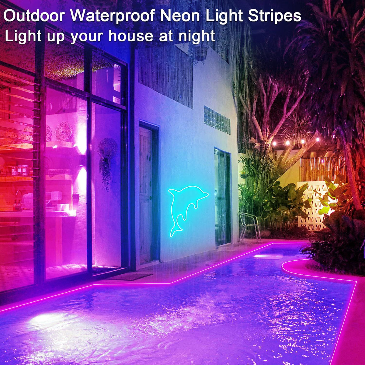 32.8ft LED Neon Rope Lights with APP/Remote Control,Flexible DIY Design,Music Sync Neon Lights for Wall Decor,Outdoor IP67 Waterproof, RGB Rope LED Lights for Bedroom,Livingroom,Gaming,Party